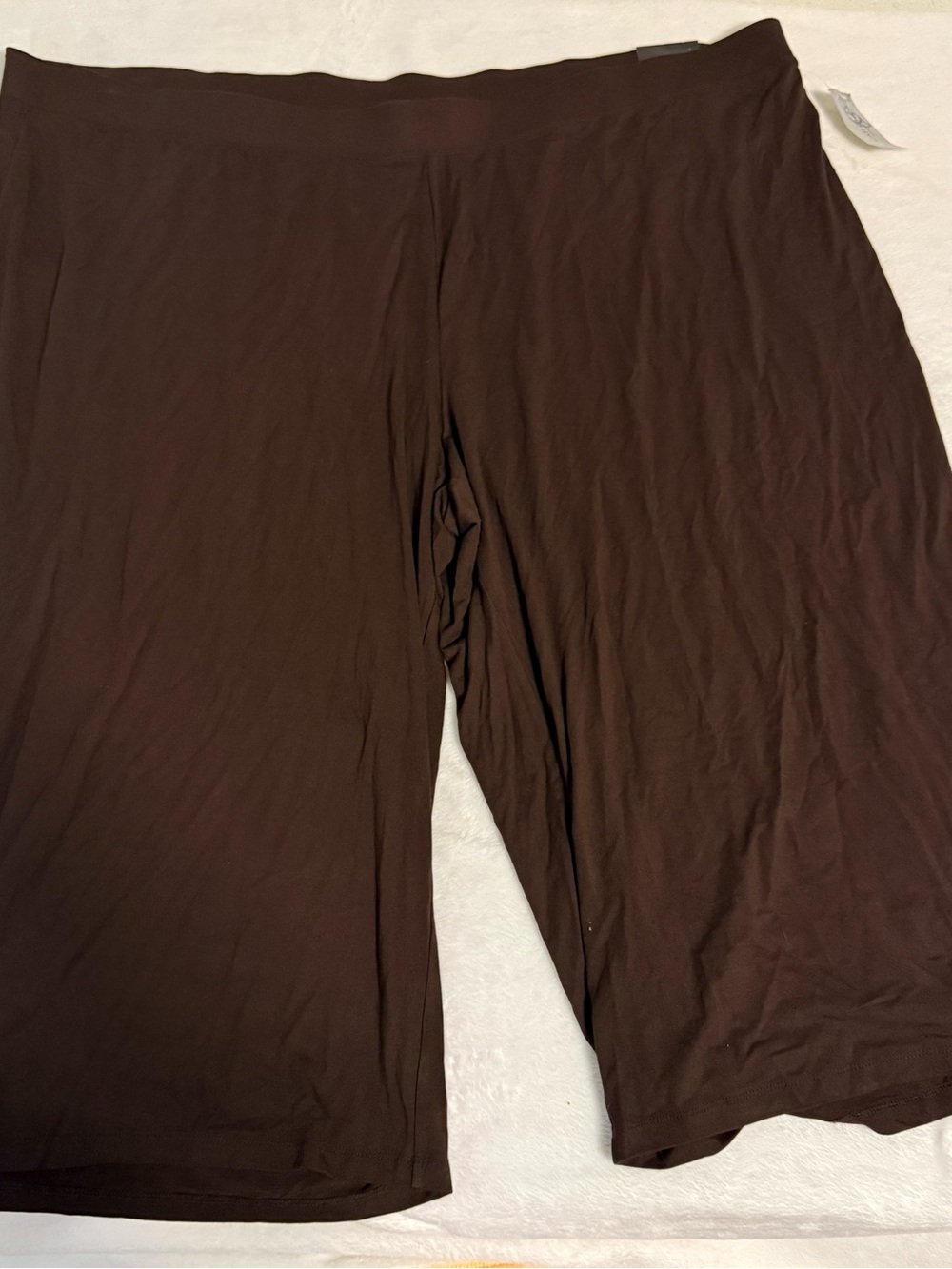 Catherines AnyWear Pants Womens 5X 34/36W Brown Wide Leg Stretch NWT